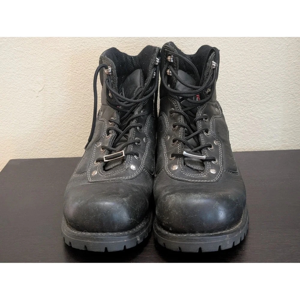 Milwaukee Motorcycle Clothing Co Flex Black Leather Biker Boots MB424 13D